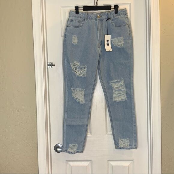 Refuge Mom High Rise Distressed Jeans Size 9 - Picture 1 of 11